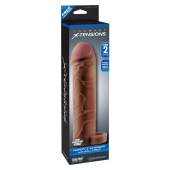 Коричневая насадка с кольцом Perfect 2 Extension with Ball Strap - 19 см. - Pipedream - в Курске купить с доставкой