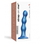 Голубая насадка Strap-On-Me Dildo Plug Balls size L - Strap-on-me - купить с доставкой в Курске