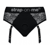 Черные трусики для насадок Diva Lingerie Harness - size L - Strap-on-me - купить с доставкой в Курске