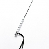 Черный кожаный стек с гладкой ручкой - 55 см. - Crazy Handmade - купить с доставкой в Курске