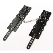 Узорчатые кожаные оковы с регулируемыми ремешками - Crazy Handmade - купить с доставкой в Курске