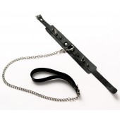 Черный ошейник с шипами и поводком - Crazy Handmade - купить с доставкой в Курске