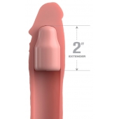 Телесная насадка-удлинитель 2 Inch Silicone X-tension with Strap - 20,3 см. - Pipedream - в Курске купить с доставкой