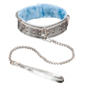 Серебристый ошейник из искусственной кожи - Sitabella - купить с доставкой в Курске