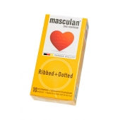 Презервативы с колечками и пупырышками Masculan Ribbed+Dotted - 10 шт. - Masculan - купить с доставкой в Курске