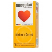 Презервативы с колечками и пупырышками Masculan Ribbed+Dotted - 10 шт. - Masculan - купить с доставкой в Курске