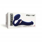 Синий безремневой страпон Multi Orgasm Size S с клиторальной стимуляцией - Strap-on-me - купить с доставкой в Курске