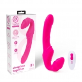 Розовый безремневой страпон на радиоуправлении Strapless Together - 22 см. - Together Toy - купить с доставкой в Курске