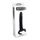 Чёрная насадка-фаллос для двойного проникновения INFLATABLE DILDO SLIM DONG  - 13,5 см. - Toyz4lovers - в Курске купить с доставкой