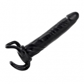 Чёрная насадка-фаллос для двойного проникновения INFLATABLE DILDO SLIM DONG  - 13,5 см. - Toyz4lovers - в Курске купить с доставкой