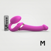 Ярко-розовый безремневой страпон Multi Orgasm Size M с клиторальной стимуляцией - Strap-on-me - купить с доставкой в Курске