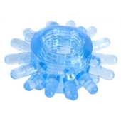 Голубая гелевая насадка с шипиками - Toyfa Basic - в Курске купить с доставкой