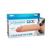 Полый страпон на ремнях 8’’ Hollow Silicone Strap-on - Pipedream - купить с доставкой в Курске