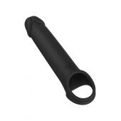 Черная насадка-удлинитель с вибрацией Vibrating Extender With Remote - Dream Toys - в Курске купить с доставкой