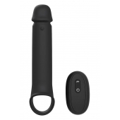 Черная насадка-удлинитель с вибрацией Vibrating Extender With Remote - Dream Toys - в Курске купить с доставкой