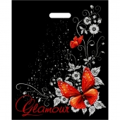 Черный пакет Glamour с вырубной ручкой (38х47 см) - Сима-Ленд - купить с доставкой в Курске