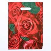 Пакет с цветочным принтом и вырубной ручкой (30х40 см) - Сима-Ленд - купить с доставкой в Курске