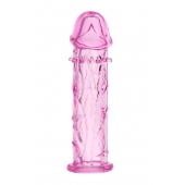 Розовая насадка фаллической формы - 12,5 см. - A-toys - в Курске купить с доставкой