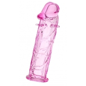 Розовая насадка фаллической формы - 12,5 см. - A-toys - в Курске купить с доставкой