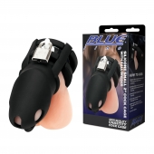 Черная клетка для пениса Silicone Small 2 in Cock Cage With Ball Divider - BlueLine - купить с доставкой в Курске