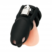 Черная клетка для пениса Silicone Small 2 in Cock Cage With Ball Divider - BlueLine - купить с доставкой в Курске