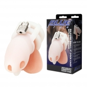 Белая клетка для пениса Silicone Small 2 in Cock Cage With Ball Divider - BlueLine - купить с доставкой в Курске