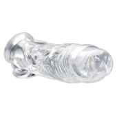 Прозрачная насадка для увеличения члена Realistic Clear Penis Enhancer and Ball Stretcher - 20,3 см. - XR Brands - в Курске купить с доставкой