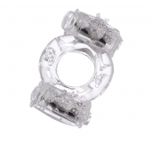 Прозрачное виброкольцо с двумя вибропульками - Toyfa Basic - в Курске купить с доставкой