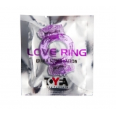 Фиолетовое виброкольцо с двумя вибропульками - Toyfa Basic - в Курске купить с доставкой