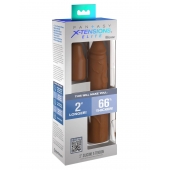 Коричневая насадка на член 2  Silicone X-tension - 20,3 см. - Pipedream - в Курске купить с доставкой