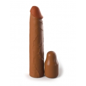 Коричневая насадка на член 2  Silicone X-tension - 20,3 см. - Pipedream - в Курске купить с доставкой