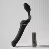 Черный безремневой вибрострапон Strap-On-Me Multi Orgasm Size XL - Strap-on-me - купить с доставкой в Курске