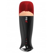 Телесный мастурбатор-вагина в черной колбе с вибрацией Fuck-O-Matic Pro XL - Pipedream - в Курске купить с доставкой