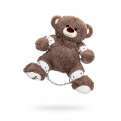 Бондажный набор: бурый мишка с белыми оковами и наручниками - Pecado - купить с доставкой в Курске