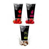 Набор из 3 съедобных лубрикантов JUJU (клубника, малина, кокос) - JuJu - купить с доставкой в Курске