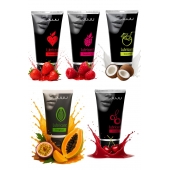 Набор из 5 съедобных лубрикантов JUJU (клубника, малина, тропические фрукты, вишня, кокос) - JuJu - купить с доставкой в Курске