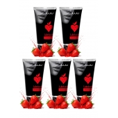 Набор из 5 съедобных лубрикантов JUJU со вкусом клубники - JuJu - купить с доставкой в Курске