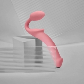 Розовый безремневой страпон Strap-on-me Semi-Realistic Bendable Strap-On size M - Strap-on-me - купить с доставкой в Курске