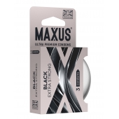 Черные утолщенные презервативы MAXUS Extra Strong с железным кейсом - 3 шт. - Maxus - купить с доставкой в Курске