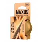 Точечные презервативы MAXUS 2000 Amazing Dots с железным кейсом - 3 шт. - Maxus - купить с доставкой в Курске