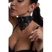 Фигурный чокер с узорами и золотистой фурнитурой - Crazy Handmade - купить с доставкой в Курске Фигурный чокер с узорами и золотистой фурнитурой - Crazy Handmade - купить с доставкой в Курске