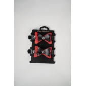 Черно-красные кожаные наручники с бантиками - Crazy Handmade - купить с доставкой в Курске Черно-красные кожаные наручники с бантиками - Crazy Handmade - купить с доставкой в Курске