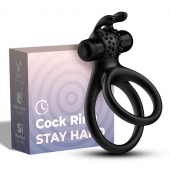 Черное эрекционное виброкольцо с подхватом мошонки Stay Hard - Boys of Toys - в Курске купить с доставкой