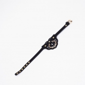 Черный чокер с клепками и золотистой фурнитурой - Crazy Handmade - купить с доставкой в Курске Черный чокер с клепками и золотистой фурнитурой - Crazy Handmade - купить с доставкой в Курске