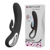 Черный вибратор-кролик Romance Massage - 24 см. - Baile