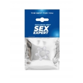 Прозрачное эластичное эрекционное кольцо с 6 шариками - Sex Expert - в Курске купить с доставкой
