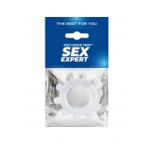 Прозрачное эрекционное кольцо со стимулирующими шариками - Sex Expert - в Курске купить с доставкой