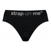 Черные трусики для насадок Heroine Lingerie Harness - size XL - Strap-on-me - купить с доставкой в Курске
