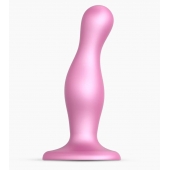 Розовая насадка Strap-On-Me Dildo Plug Curvy size M - Strap-on-me - купить с доставкой в Курске