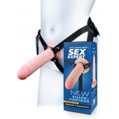 Мужской полый страпон на регулируемых ремешках - 22 см. - Sex Expert - купить с доставкой в Курске